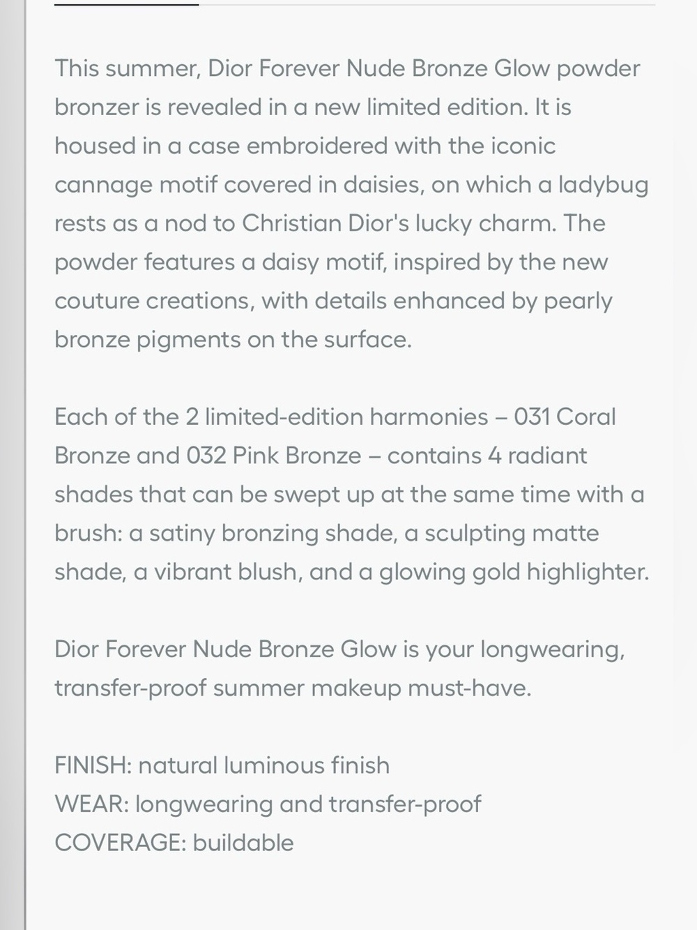 🌼Dior Forever Nude Bronze Glow Powder In 031 “Coral Bronze”🌼 - Picture 4 of 7